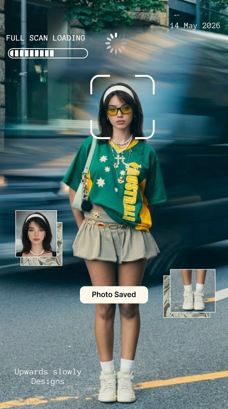 Woman standing on city street