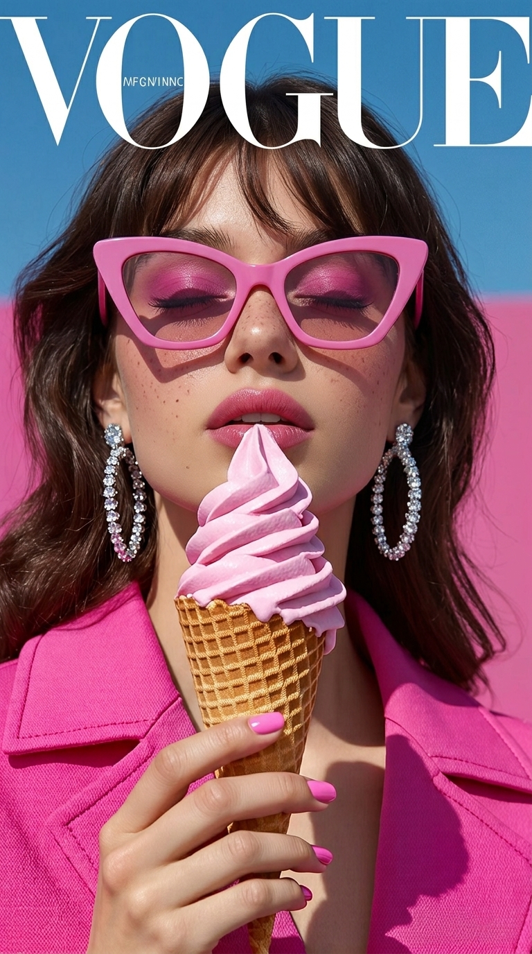 Woman holding ice cream