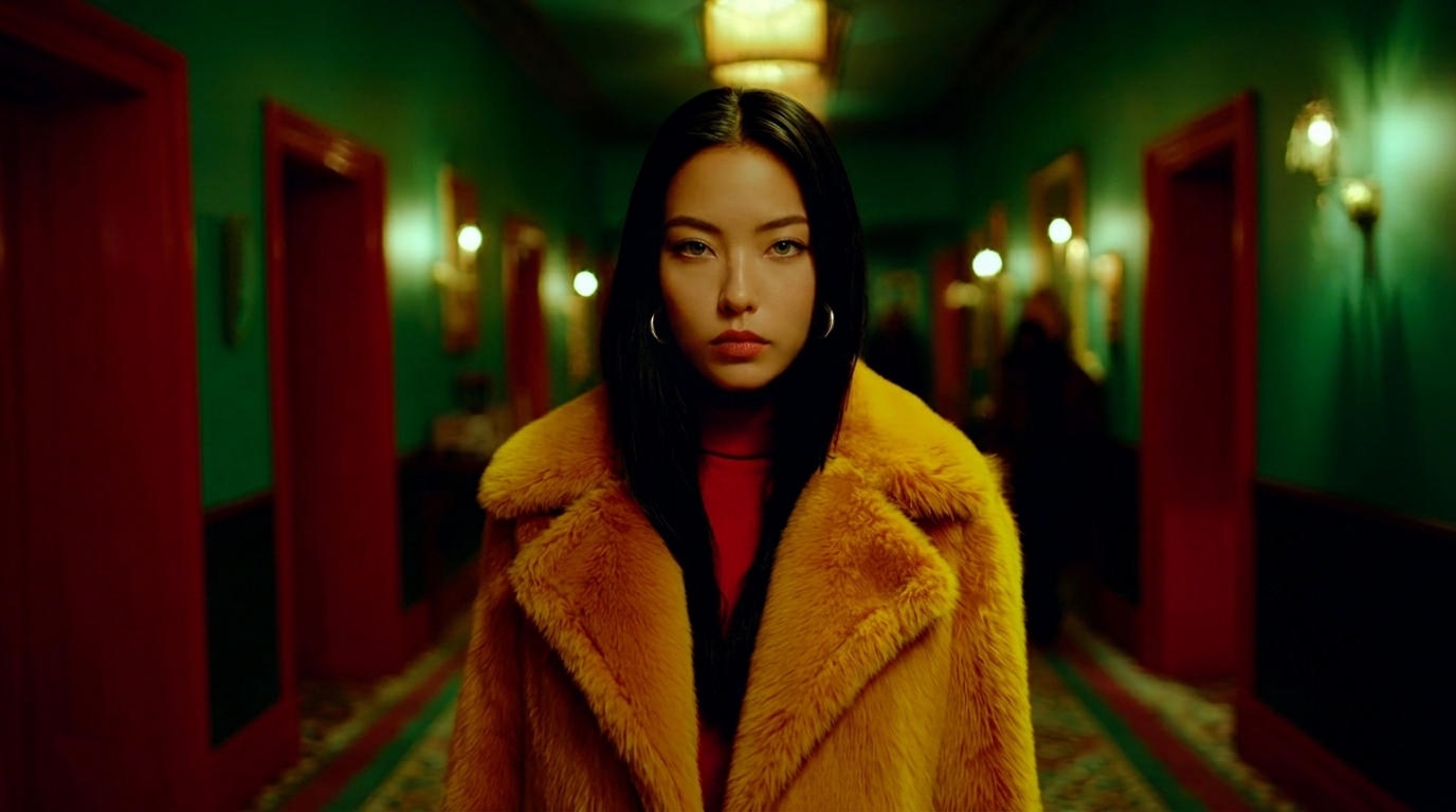 Woman wearing yellow coat