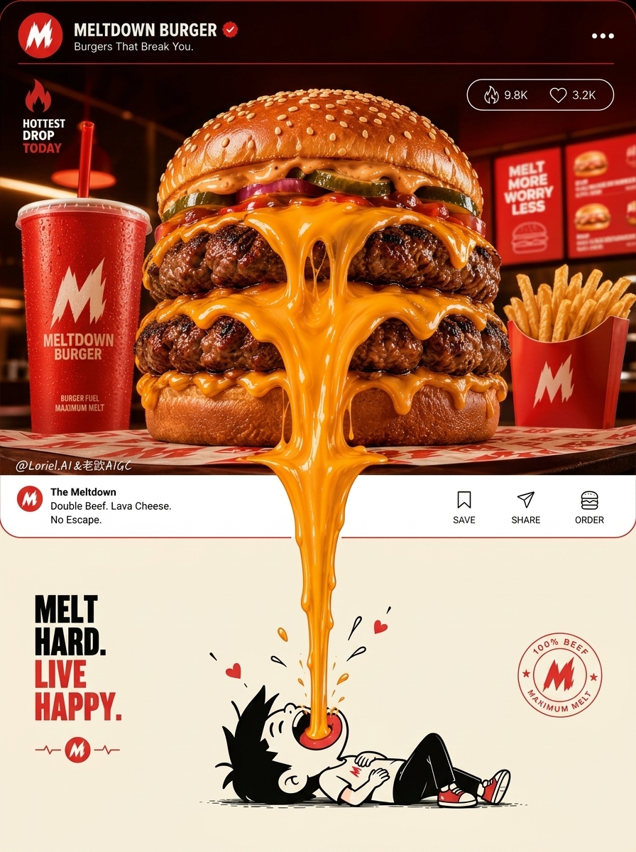Social media Burger Poster